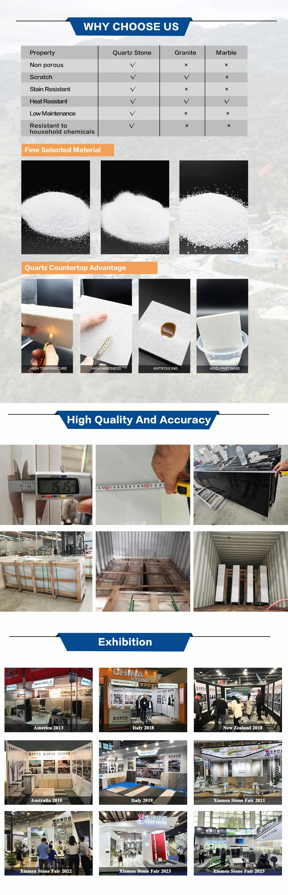 Quartz stone processing